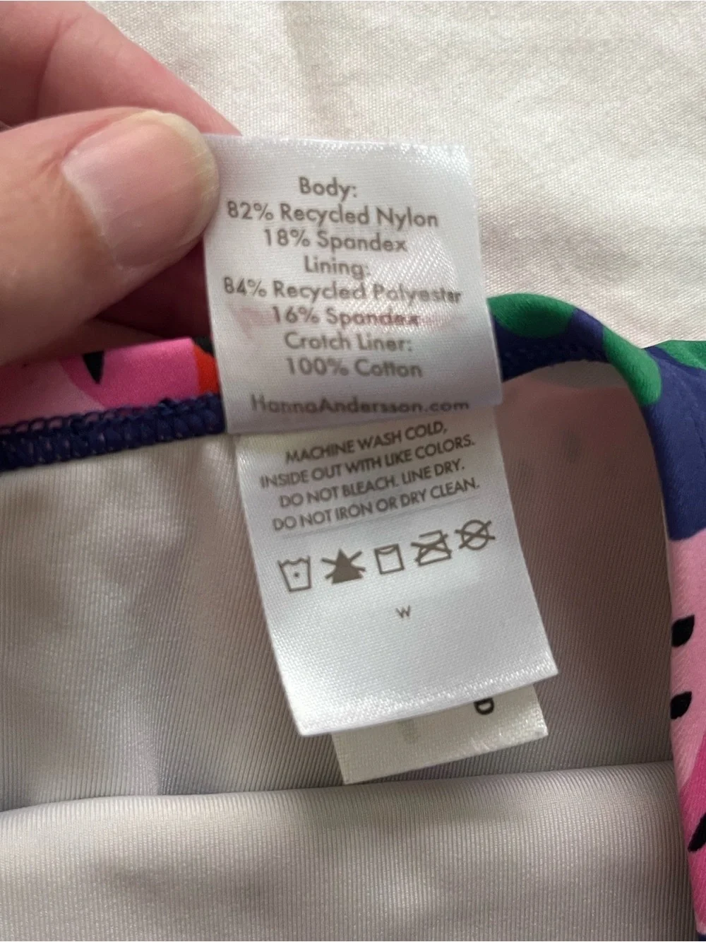 Hanna Andersson Rainbow Strawberry Stripe Asymmetrical One Piece Bathing Suit 12